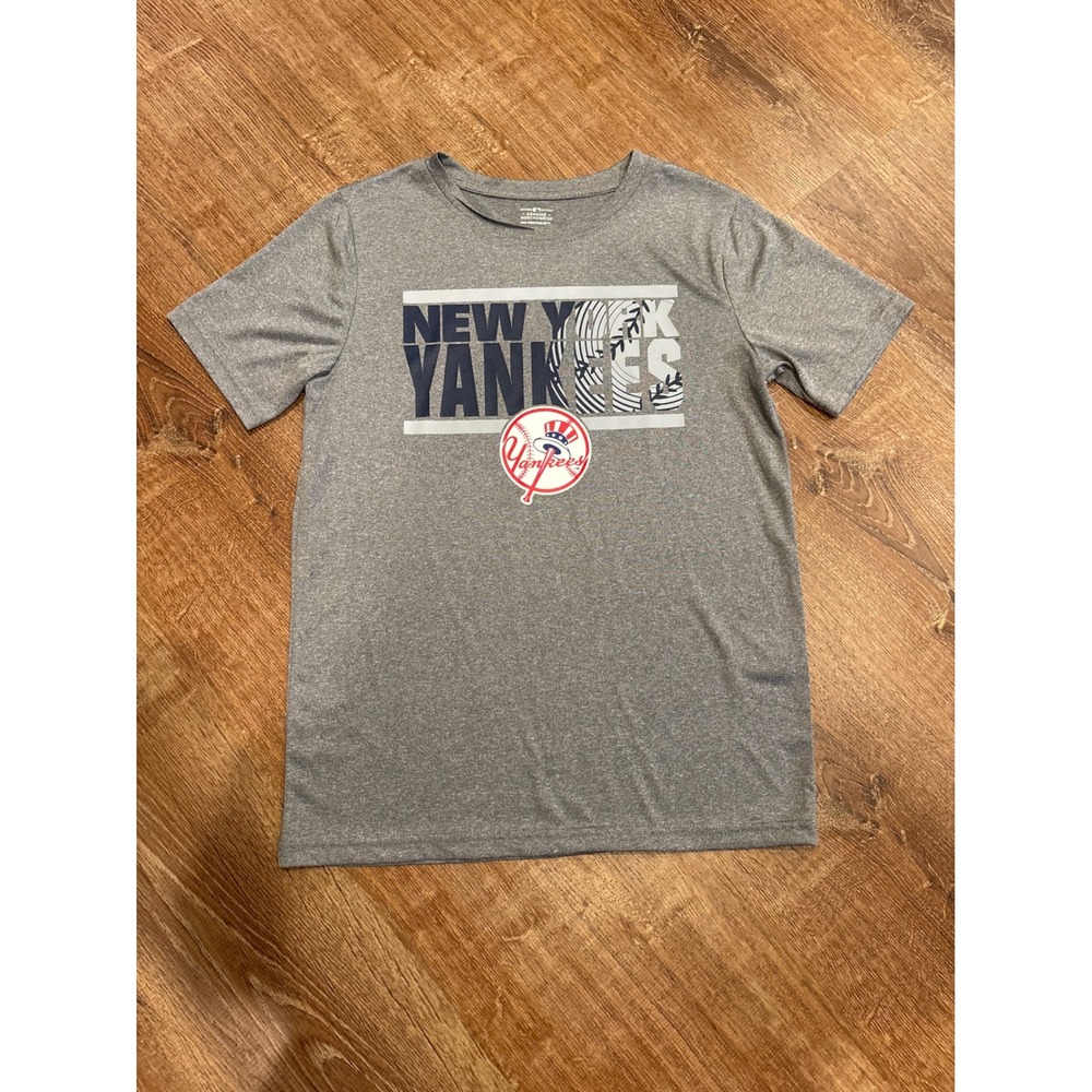 MLB New‎ York Yankees Kids Gray Graphic Performance T-Shirt Size L 12/14
